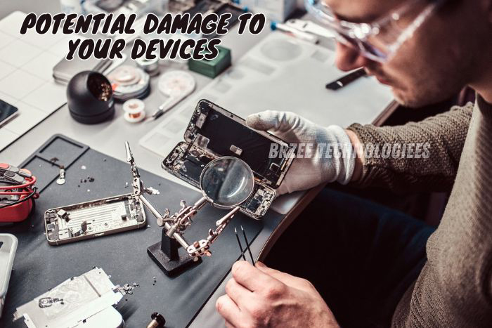 Skilled technician at BrZee Technologiees in Gandhipuram, Coimbatore, meticulously repairing a smartphone, showcasing our expertise in preventing potential damage to your electronic devices
